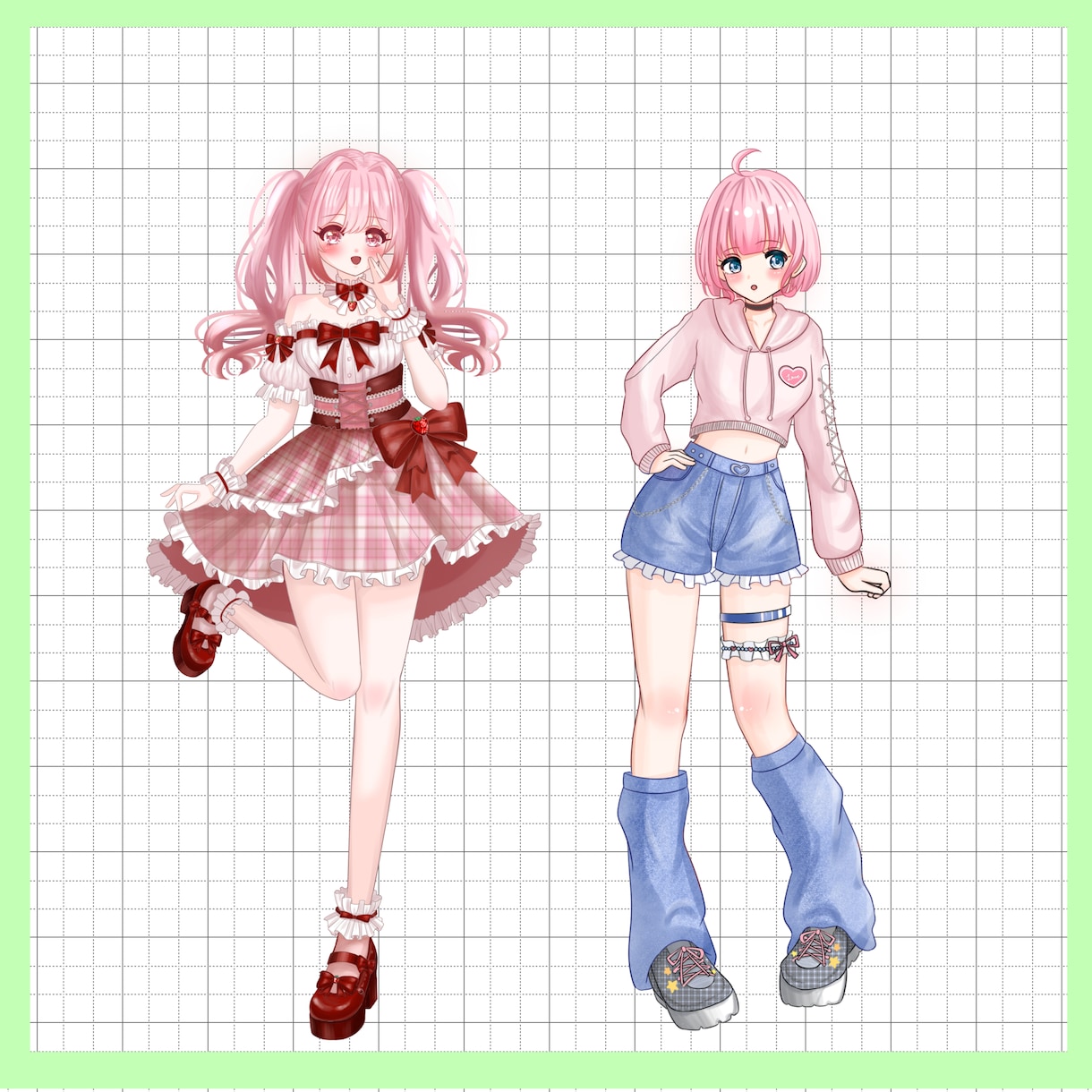 Vtuber・TRPGなど全身立ち絵を制作します Live2Dで使用するためのパーツ分けにも対応しています イメージ6