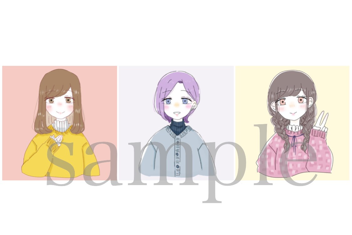 可愛い似顔絵のアイコンを描きます SNS用の可愛い似顔絵のアイコンを描きます イメージ2