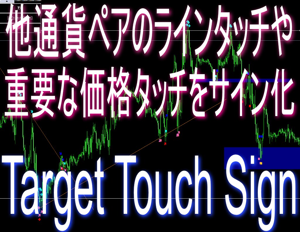 他通貨のラインタッチや重要ポイントを矢印化します メインチャートで他通貨のラインタッチや重要ポイントをサイン化 イメージ1