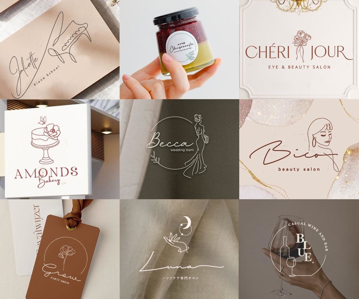 線画イラスト込。お洒落で洗練されたロゴ制作します 現役デザイナーが修正回数無制限で、最後まで丁寧に対応します イメージ1