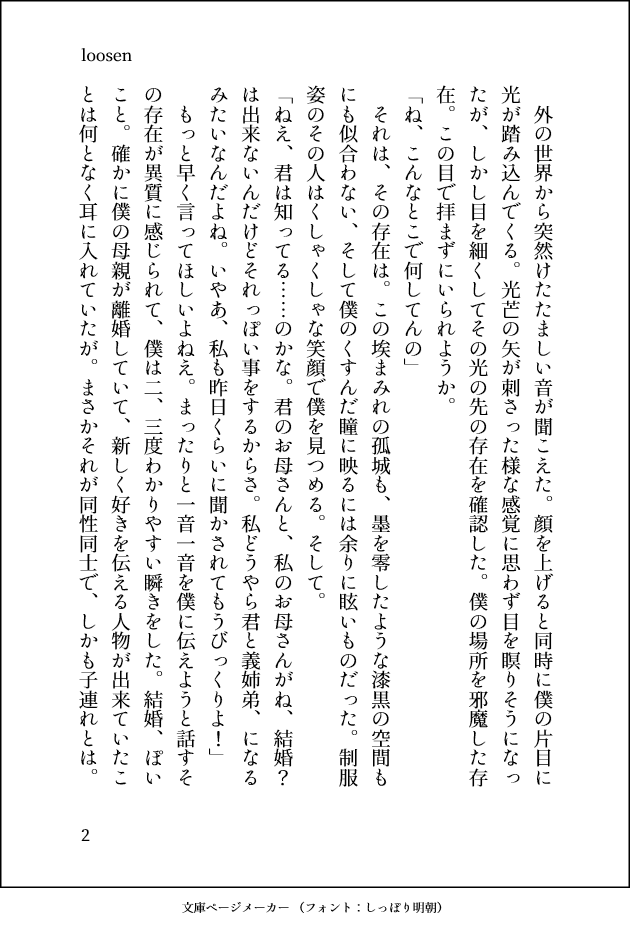 小説書かせて頂きます 創作、版権ジャンル問いません！　幅広い文章形態での執筆です！ イメージ2