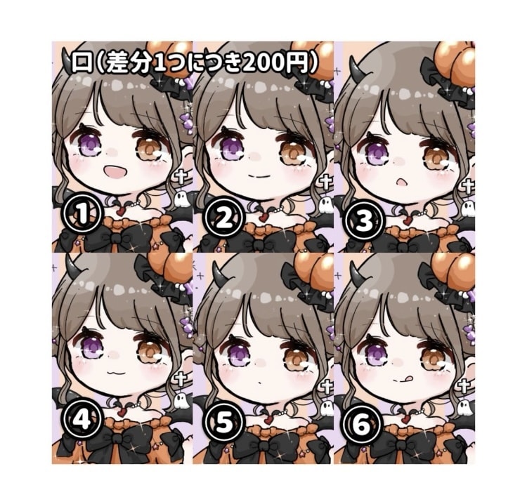 ハロウィンミニキャライラストお描きします オプションで髪型変更してより理想のお姿にカスタムもできます！ イメージ4