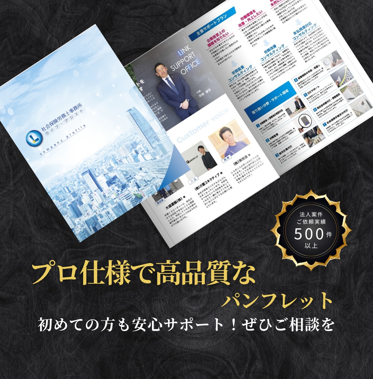 プロが実務で頼れる高品質なパンフレットを作ります 法人実績500件超！信頼のデザインで魅力が伝わるパンフレット イメージ1