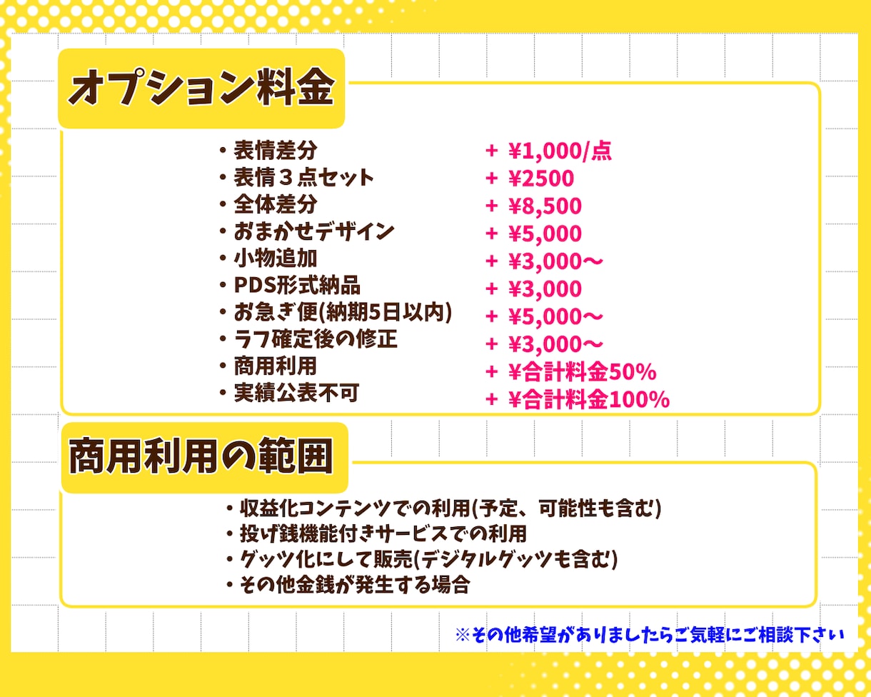 TRPG、ゲーム、配信等で使える立ち絵を制作します 商用利用可能！(※オプション) キャラデザ、動物、人外可能 イメージ6