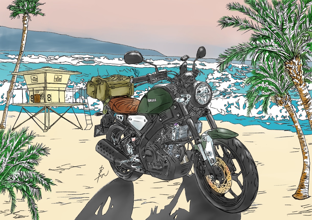 手描きの車・バイク・建物・風景等のイラスト描きます 手描きスケッチをベースに愛車などをオリジナルイラストに！ イメージ2