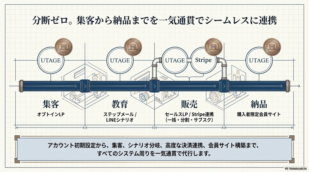 丸投げUTAGE×Stripe自動ファネル作ります DRM×最新AIで集客から決済・配信まで完全自動化！ イメージ4