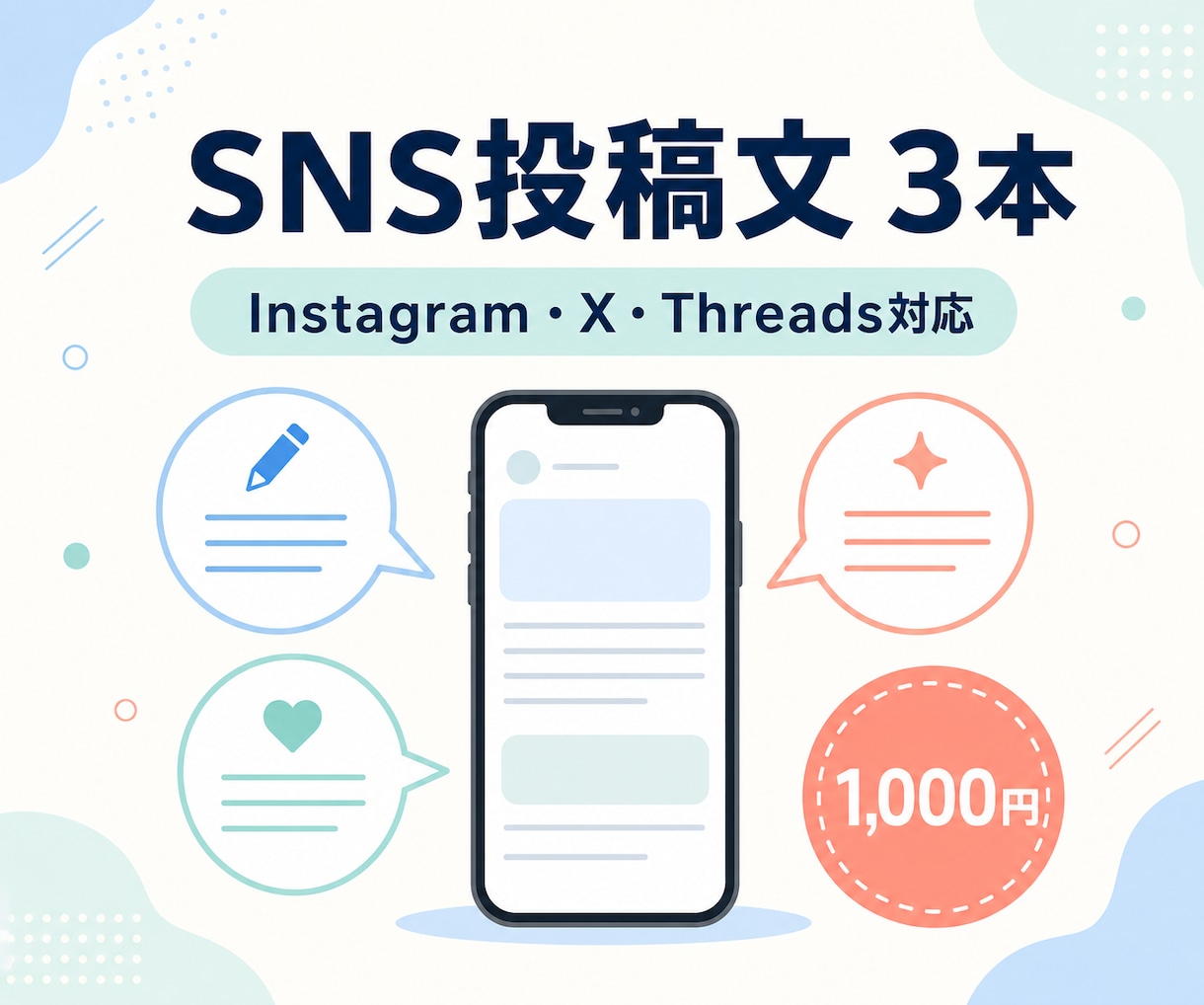 SNS投稿文を3本作成します 伝えたい内容を読みやすい投稿文に整えます イメージ1
