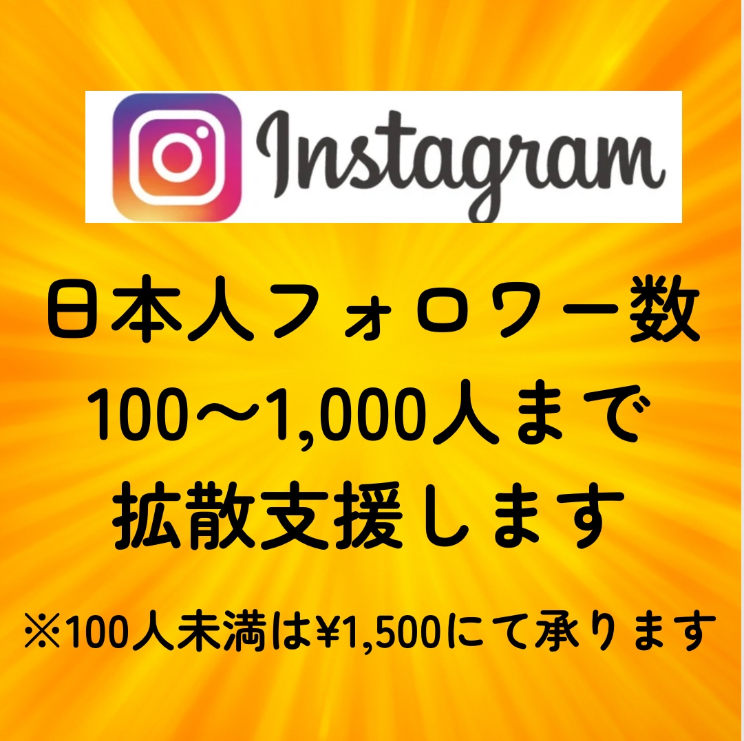 インスタに日本人フォロワーを100人増やします 【モニター価格】日本／匿名評価／安い／インスタ／拡散 イメージ3