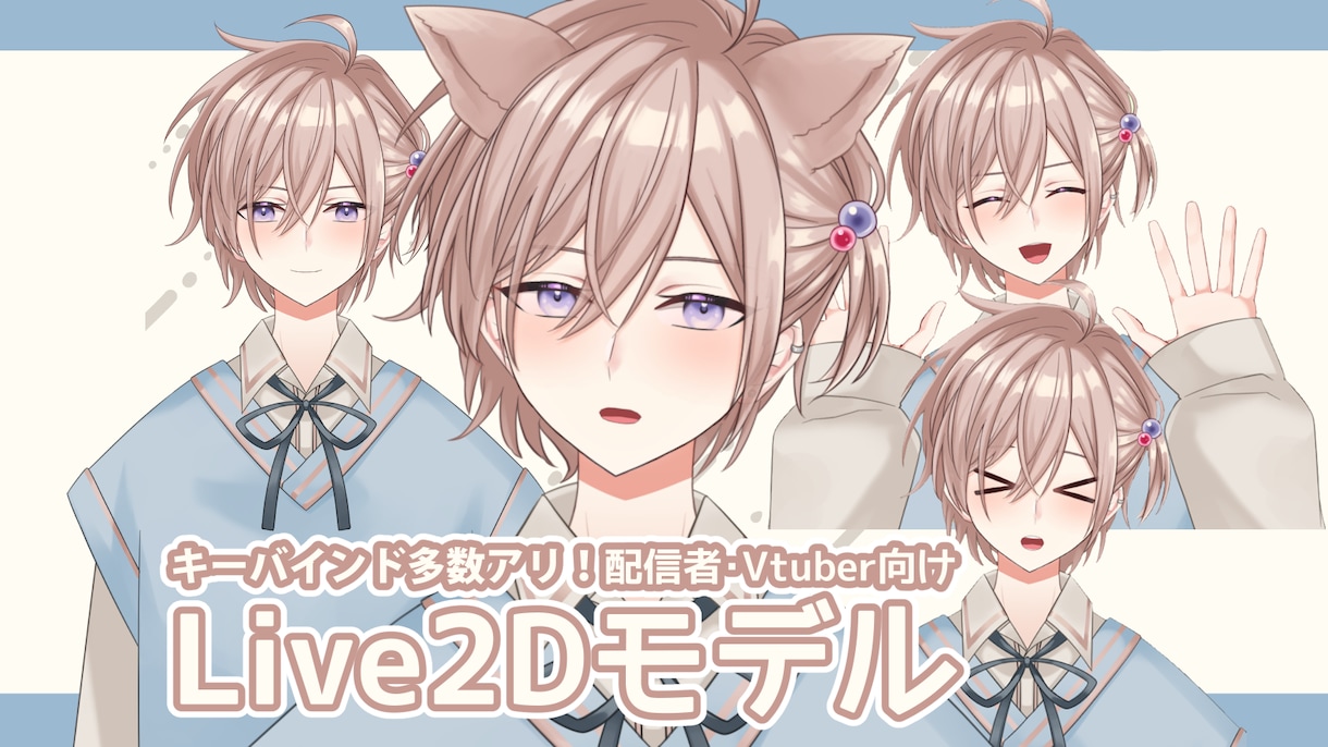 Vtuber向けLive2Dモデル制作します 実績20件以上！カワイイ少年少女～青年が得意です！ イメージ2