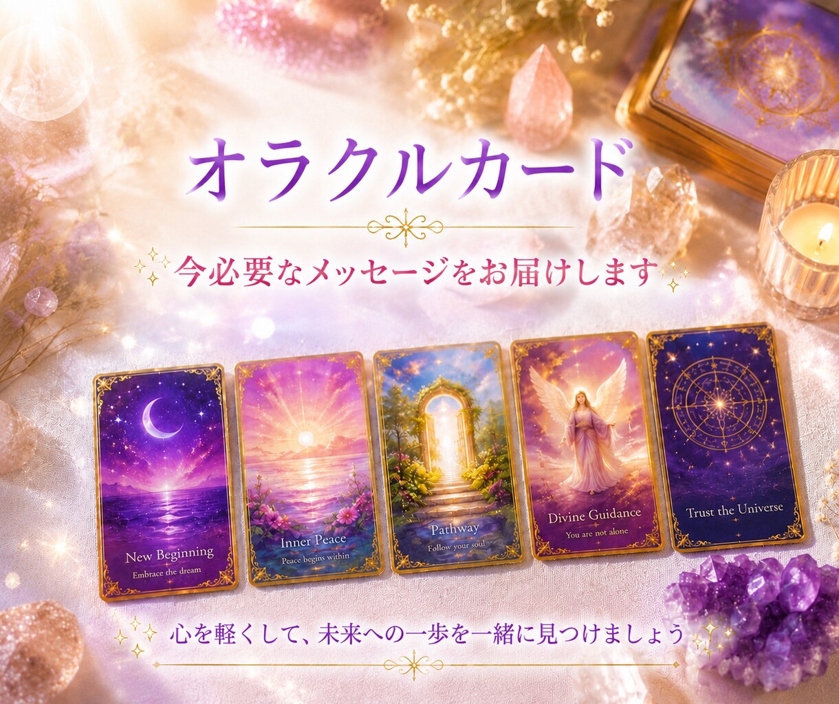 1分〜OK!オラクルカードで癒し元気をお届けします 心が軽くなると見える景色も違います。前向きに生きれるように イメージ2