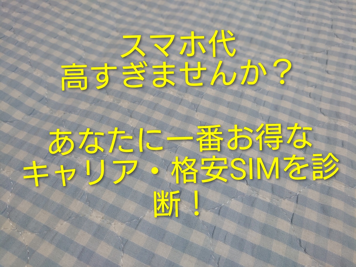 格安SIMやスマホ相談！ピッタリの会社を探します あなたにおすすめの携帯キャリアを一緒に探しましょう！ イメージ1