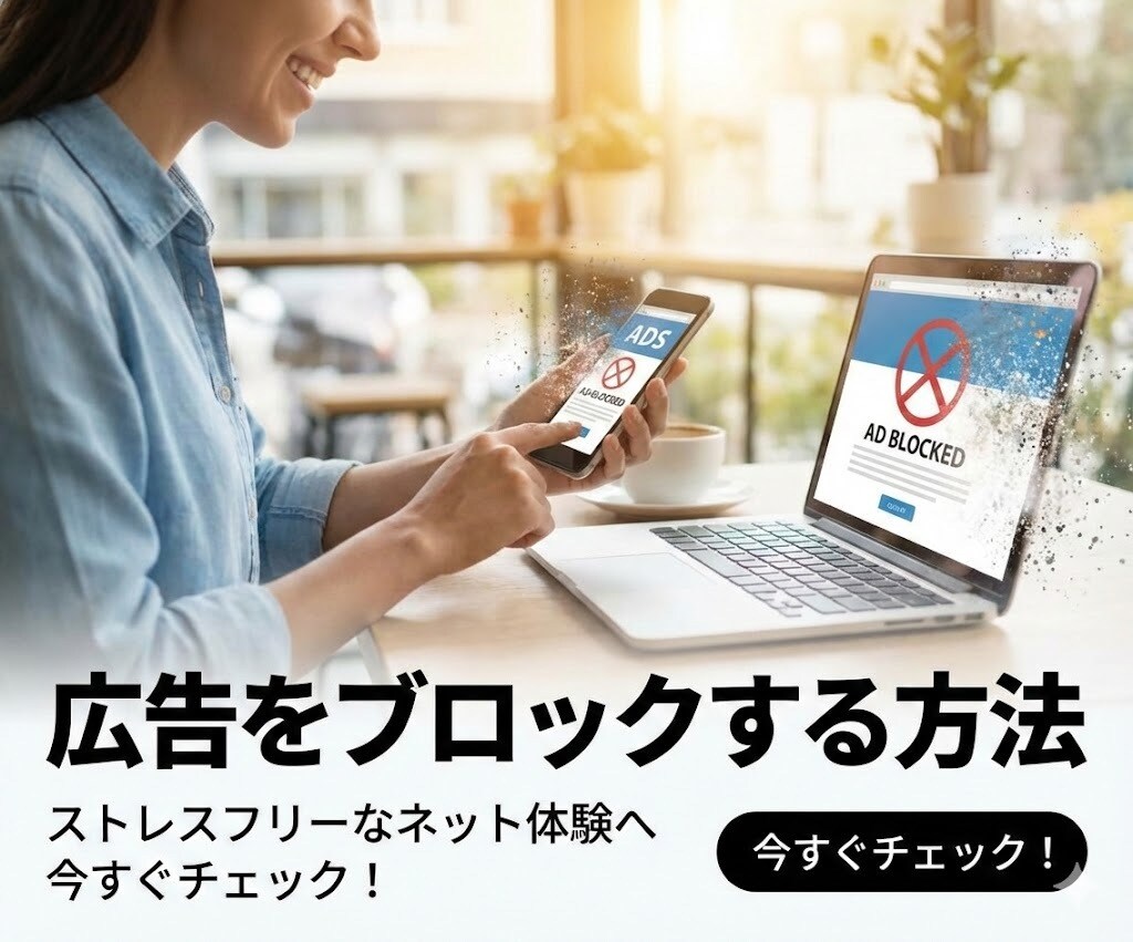 無料で広告をブロックできる方法をご提供します ブラウザ・ネット動画・ゲームの広告を無料で非表示に！ イメージ1