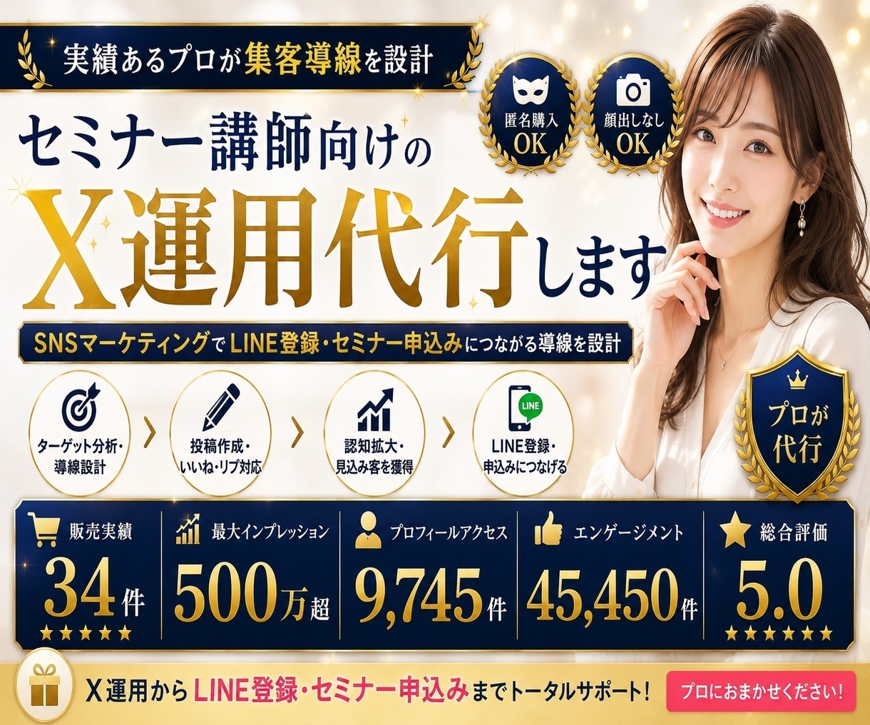 実績あり✨セミナー講師向けのX運用代行します SNSマーケティングで認知拡大からLINE登録までサポート イメージ1