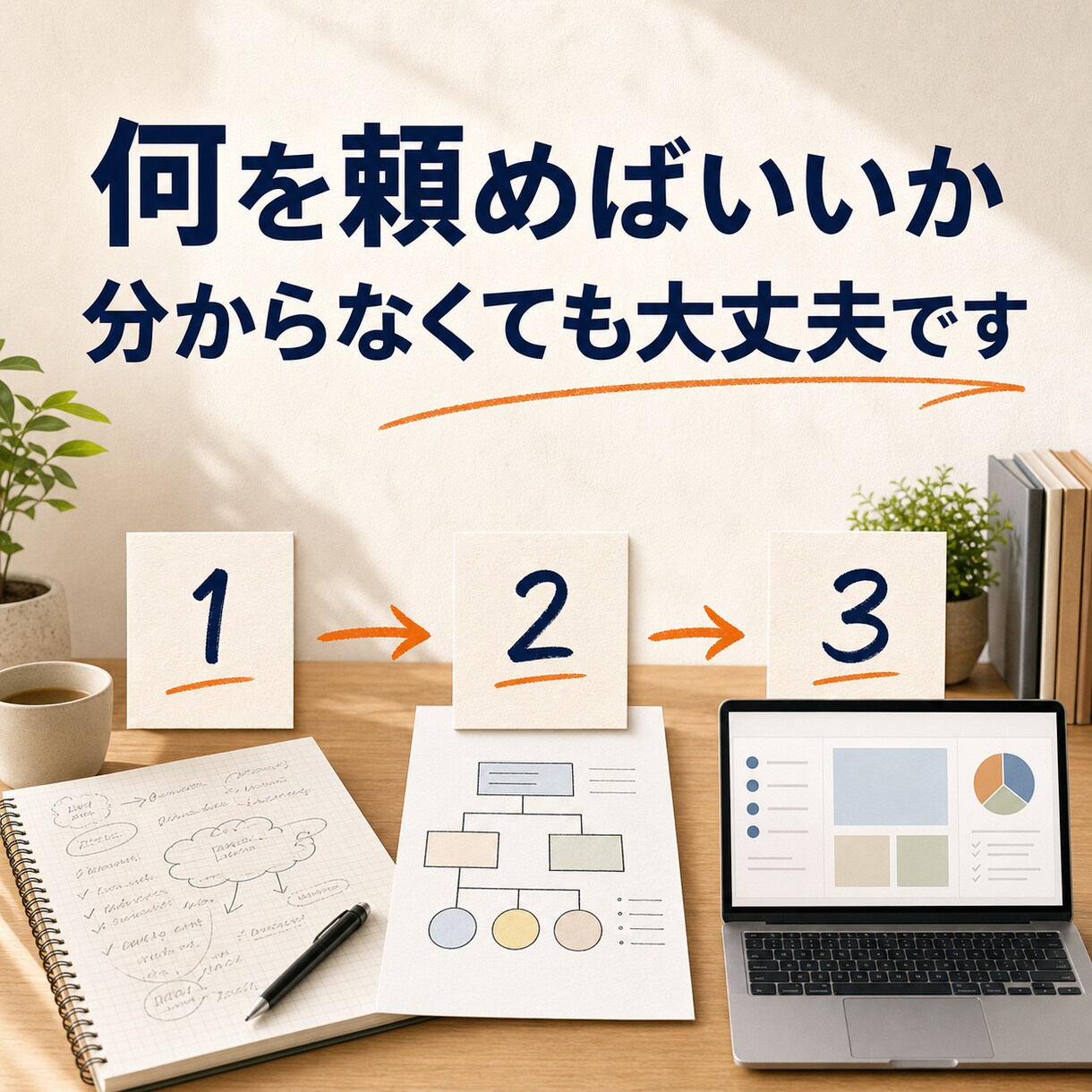 AIで今の仕事を楽にする小さな仕組みを作ります 普段の仕事を聞きながら、まず一つを試せる形にします イメージ4