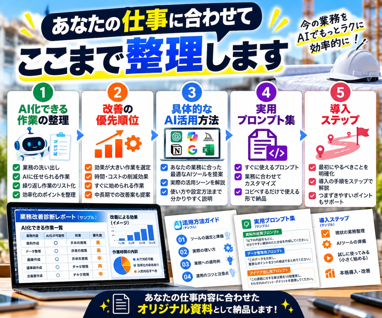 あなたの仕事でAI化できる作業を診断します 業務を聞いて、改善案と実用的なプロンプトまで作成します イメージ2