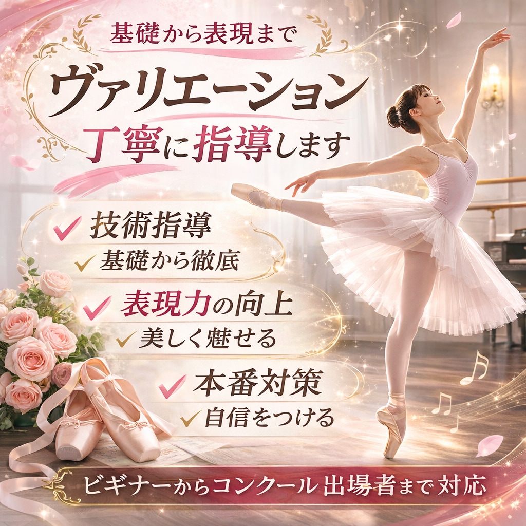 コンクール対応｜ヴァリエーション丁寧に指導します 基礎から表現までを徹底サポート イメージ1