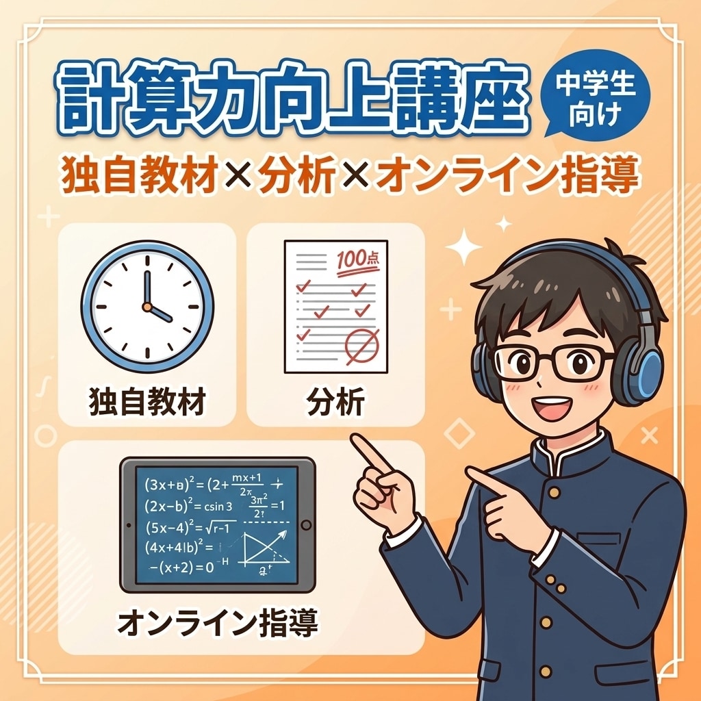 オプション授業用！計算力を向上させます 学年別独自教材と分析で中学生の計算ミスを徹底克服します！ イメージ1
