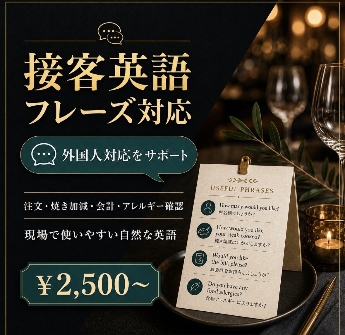 飲食店の英語メニュー作ります 現場で使える自然な飲食英語にします イメージ3