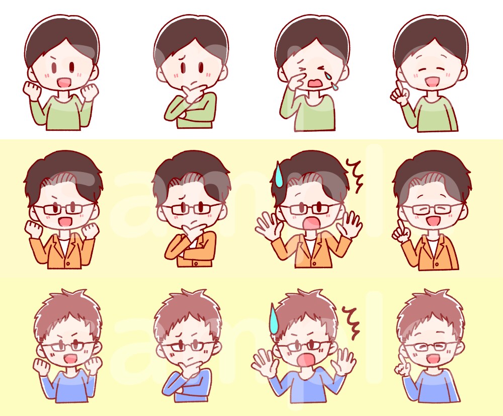 4点セットでお得♪ポーズ付きのイラストお描きします ポーズ付きでやさしいタッチのイラストです イメージ9