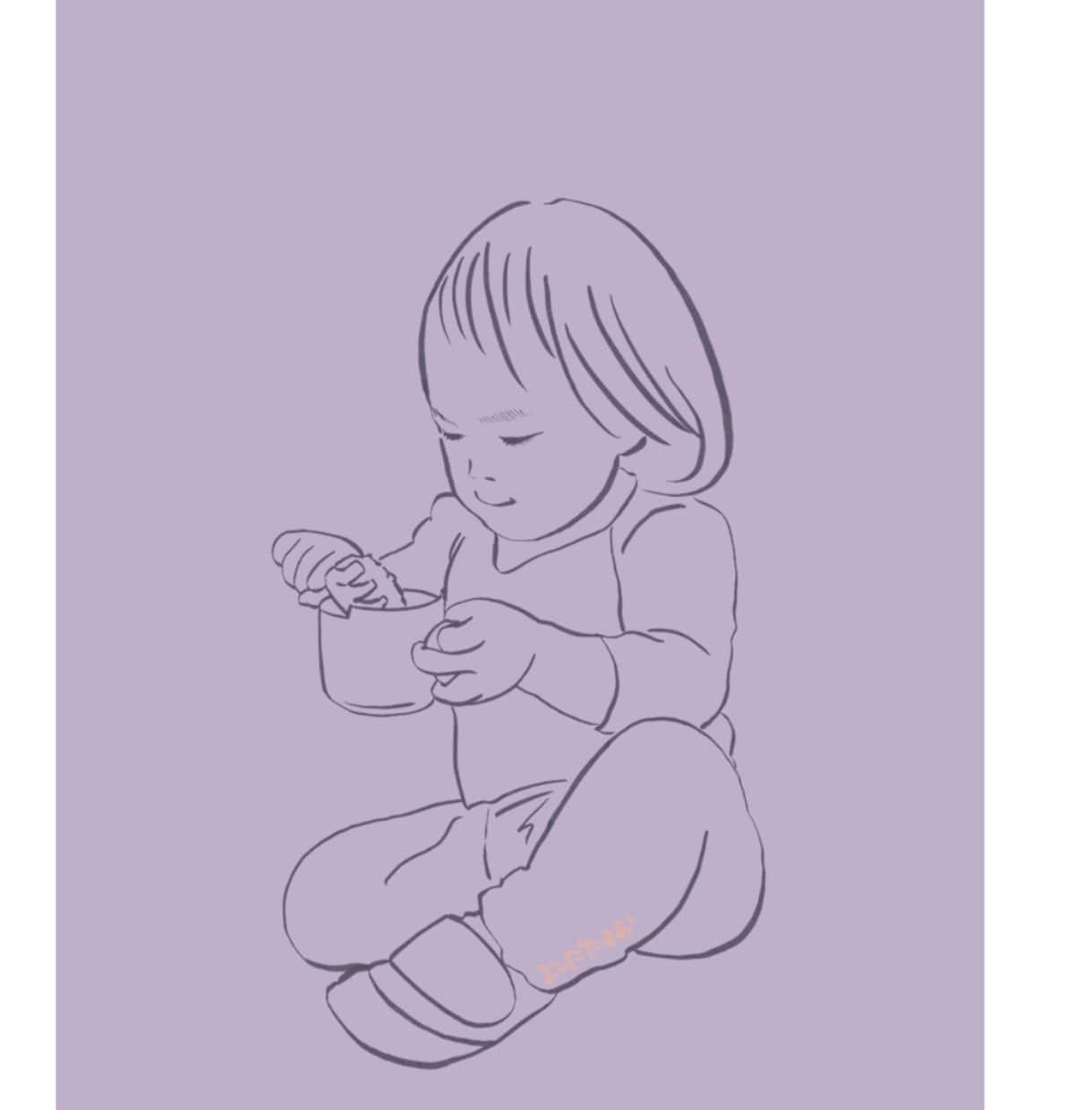 お子さま、ご家族などの線画を心こめて描きます アイコン、名刺、母子手帳カバーにイラストをご活用いただけます イメージ4