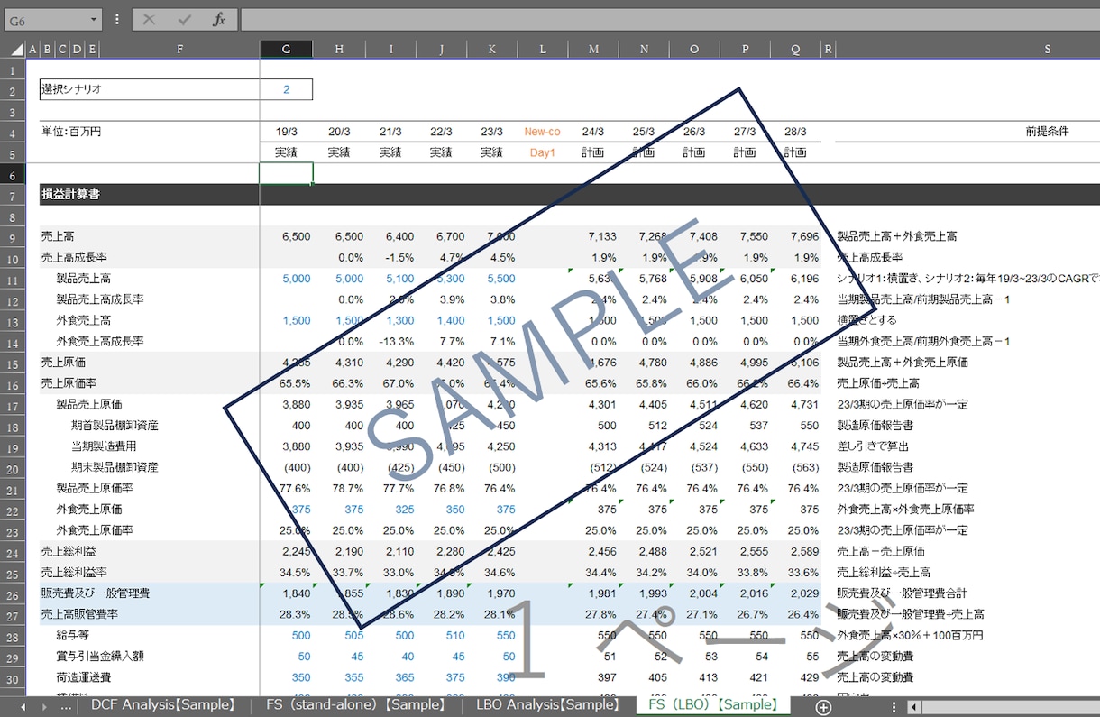 財務モデル（DCF・LBO）を提供いたします ーProjection、DCFモデル、LBOモデル イメージ2