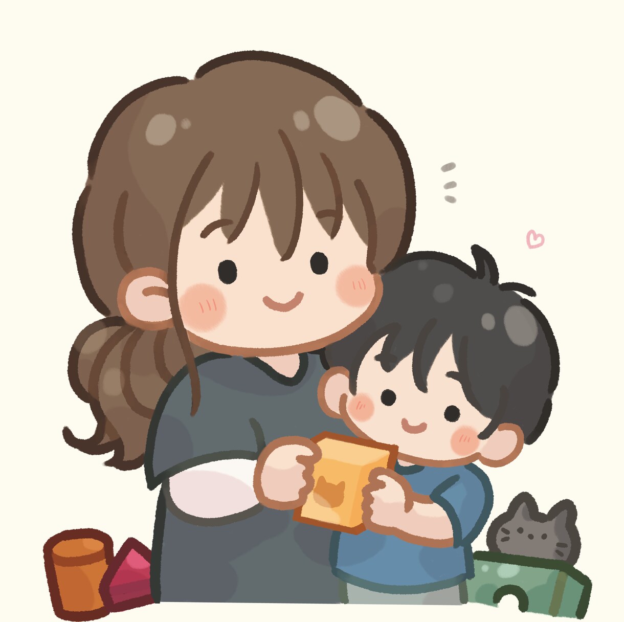 やわらかいタッチで海外風似顔絵イラストを描きます かわいい柔らかいゆるいぬいっぽいイラスト イメージ1