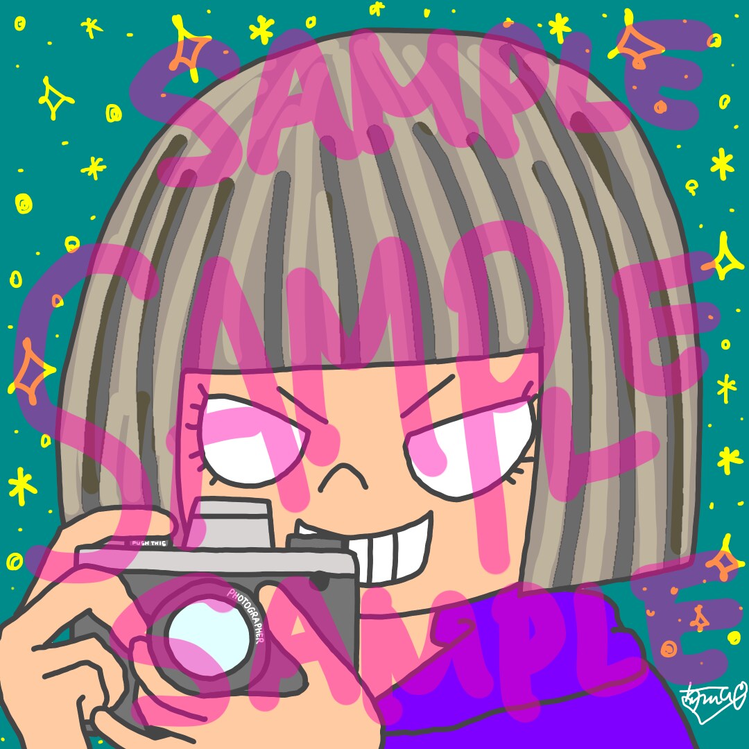 SNS用の似顔絵アイコン描きます ポップでカラフルなバストアップのイラストです♪ イメージ5