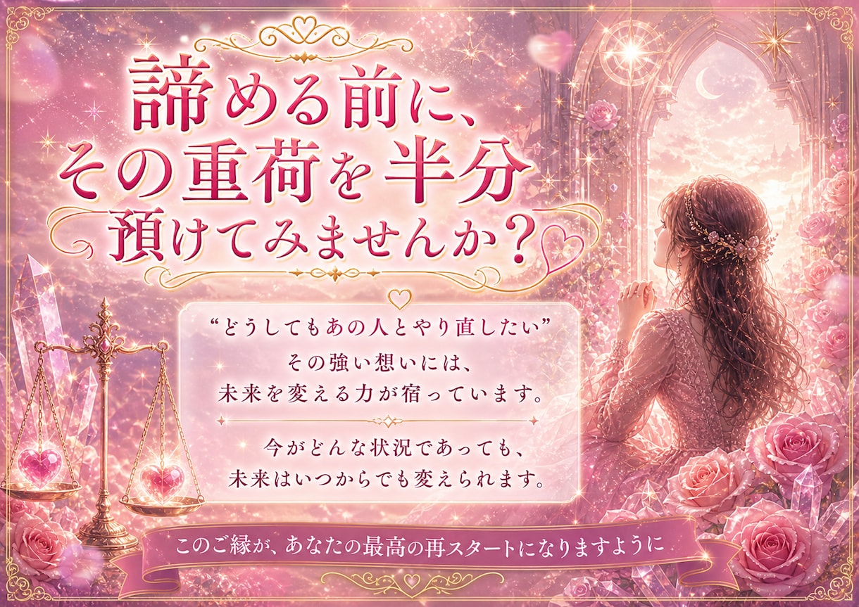 復縁♡復活愛♡複雑恋愛♡タロットと霊視で占います お相手の深層心理を読み解き、望む未来への最短ルートを導きます イメージ8