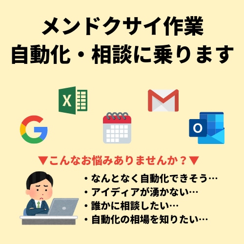 業務内容をヒアリングし自動化案をご提案します この仕事、自動化できるんじゃないか？と思っている方へ イメージ1