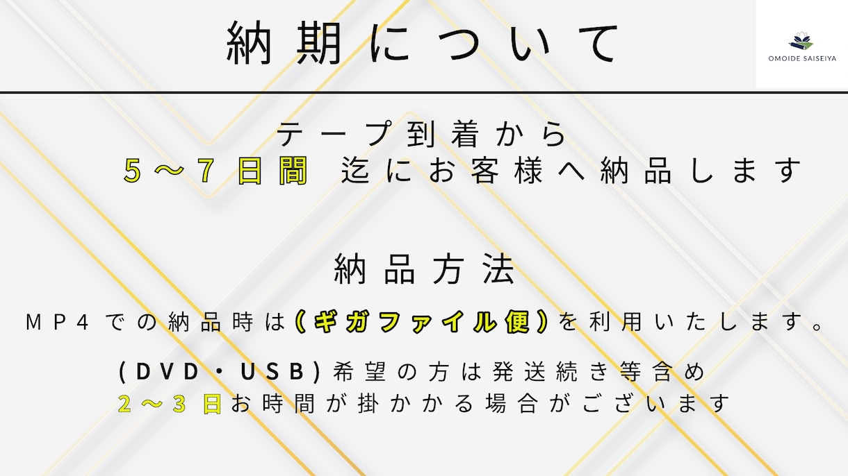 miniDV＆Hi8限定！想い出をデータ化します 追加料金なしで【MP4】に変換！データ容量も無償で圧縮！ イメージ3
