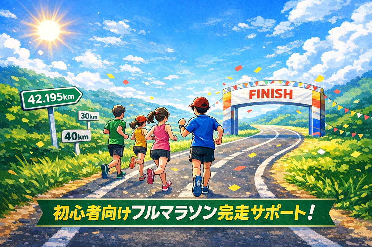 フルマラソン完走用練習プラン作成します 初めて挑戦！何度も失敗大歓迎！ イメージ1