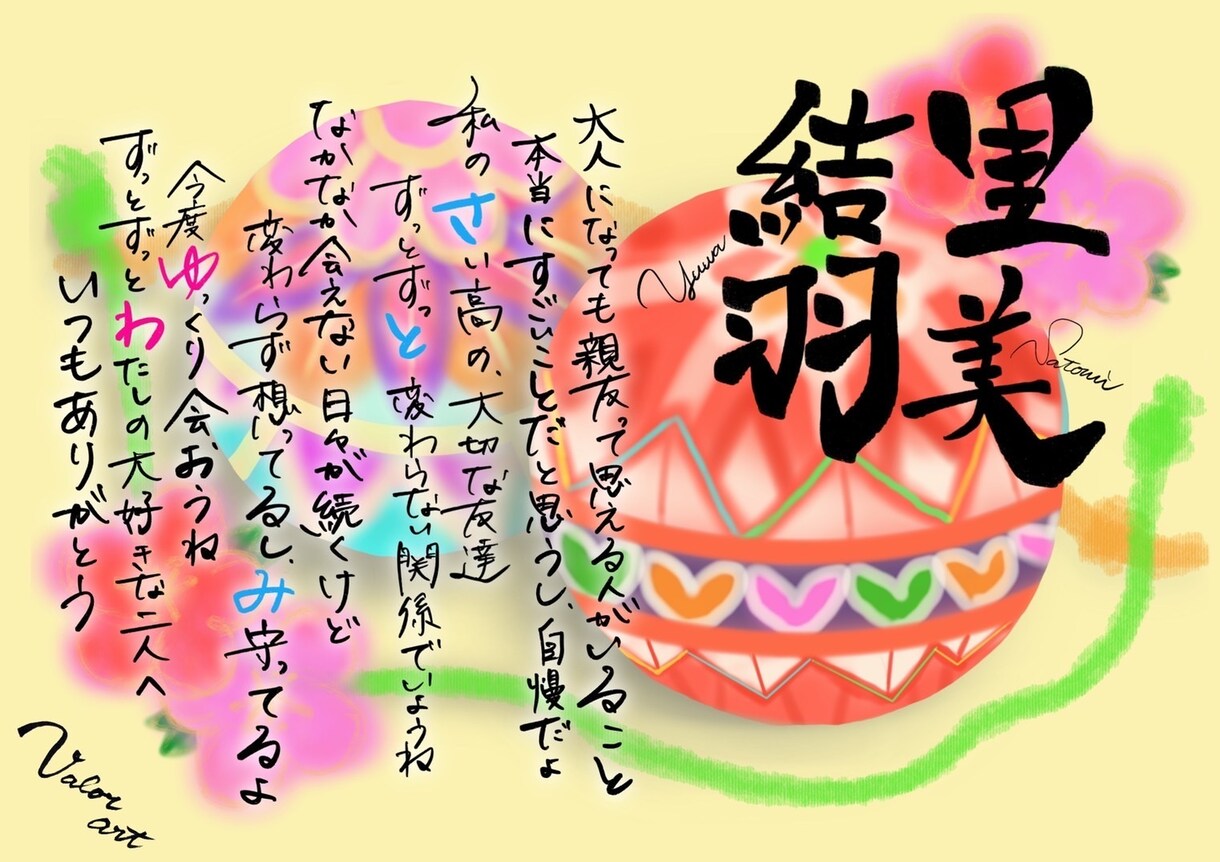 名前ポエム、イラストを作成します ご希望の背景を描きお名前を使った世界に一つのポエムを作ります イメージ3