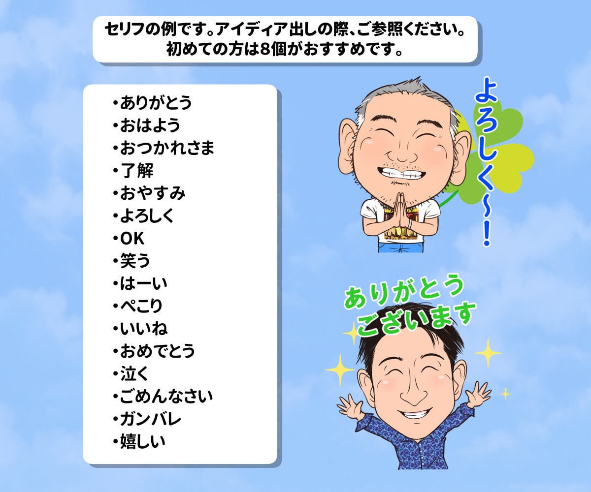 似顔絵LINEスタンプ作成します プライベート･プレゼント･商用などに！ イメージ4
