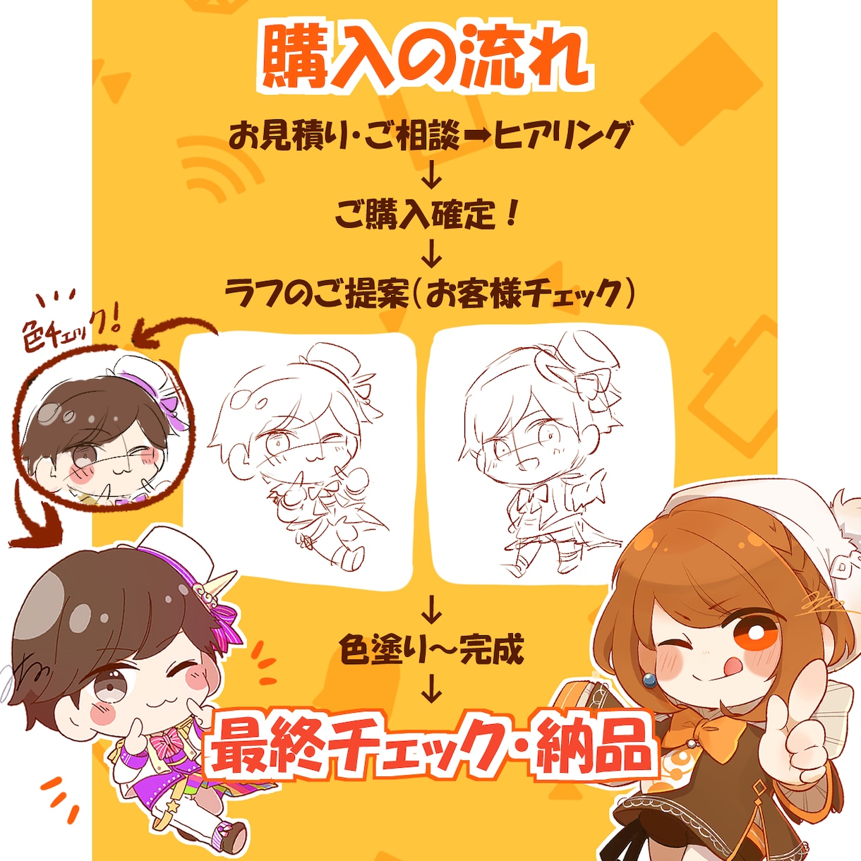 パッと目を引く！ミニキャラアイコン制作します SNS、Webビジネス・個人などで使用できるアイコン作成 イメージ2