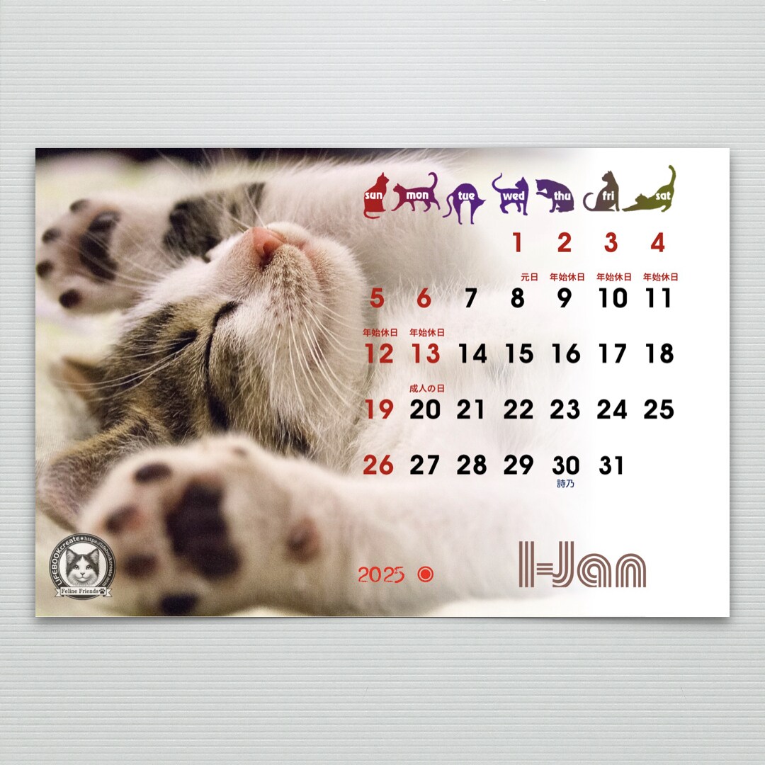 猫の愛くるしい瞬間を集めたフォトカレンダー作ります 2025年度版縁なしフル画像の卓上カレンダーで毎日を一緒に！ イメージ6