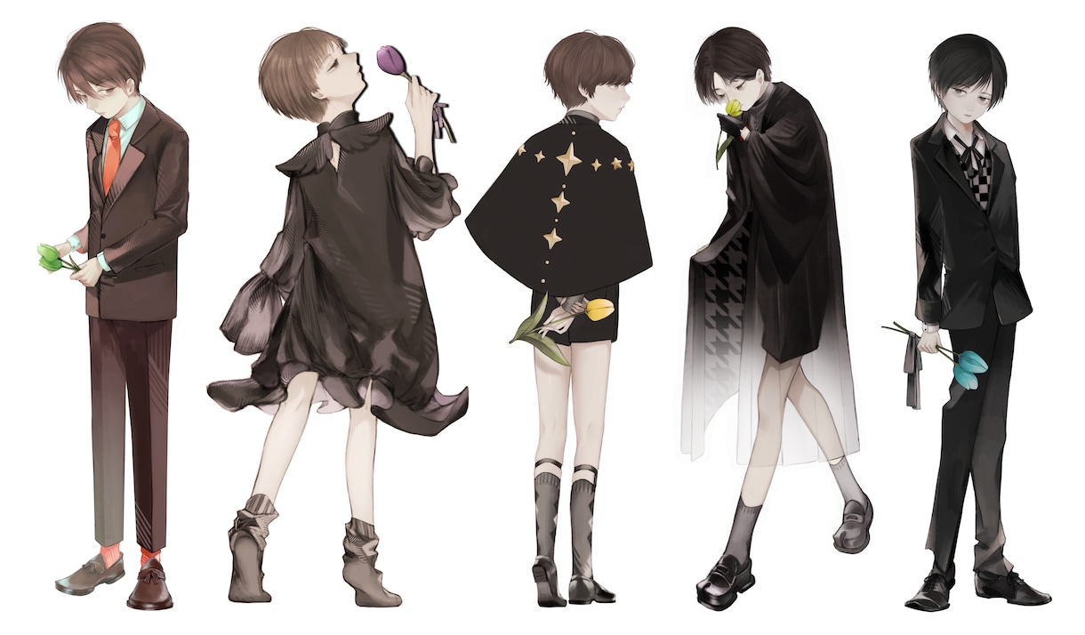 キャラクターデザインします 可愛い女の子からダークな雰囲気の男の子までデザイン致します！ イメージ5
