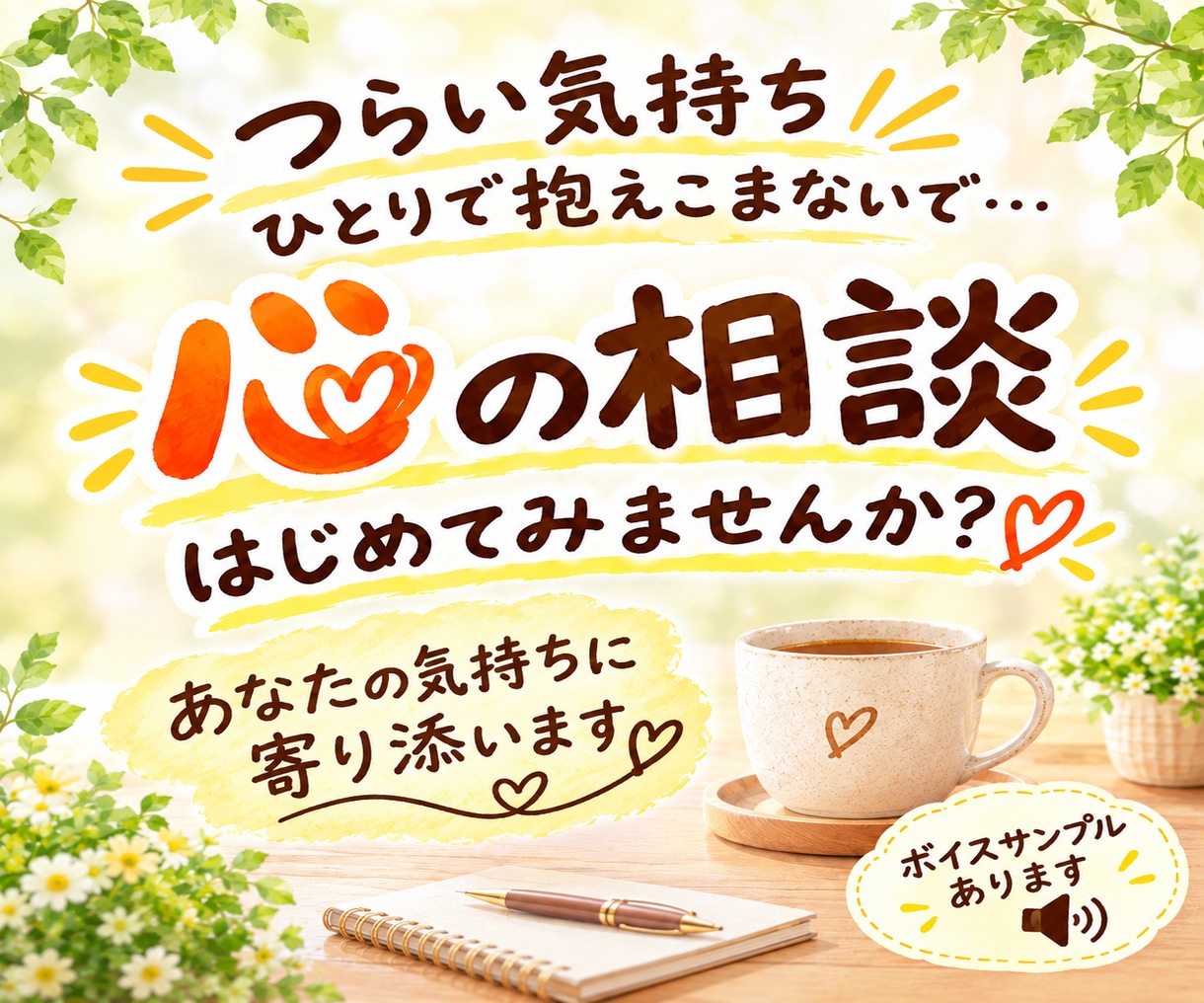 不安、心配、落ち込みで疲れている心に寄り添います 安心してください♡心の重荷を一緒に少しずつおろしていきましょ イメージ1