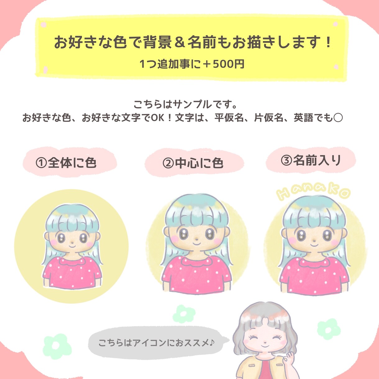 商用OK♪やわらかタッチのイラストをお描きします 色々な表情やポーズのお得な4点セット！SNSやブログにぜひ♪ イメージ5