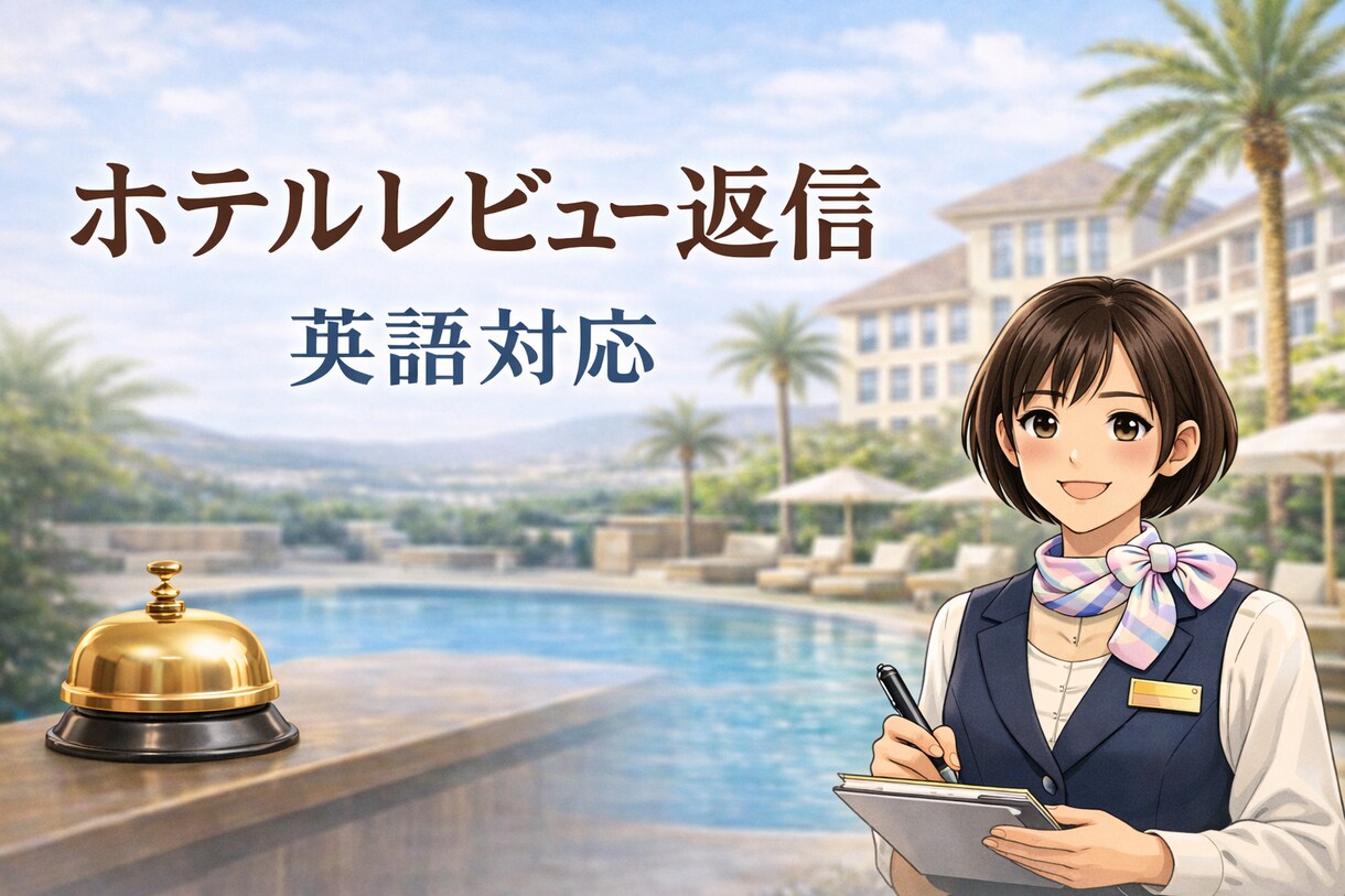 ホテル、宿泊施設の英語レビュー返信を作成します フロント経験者が丁寧で自然な表現の英語返信を作成します イメージ1