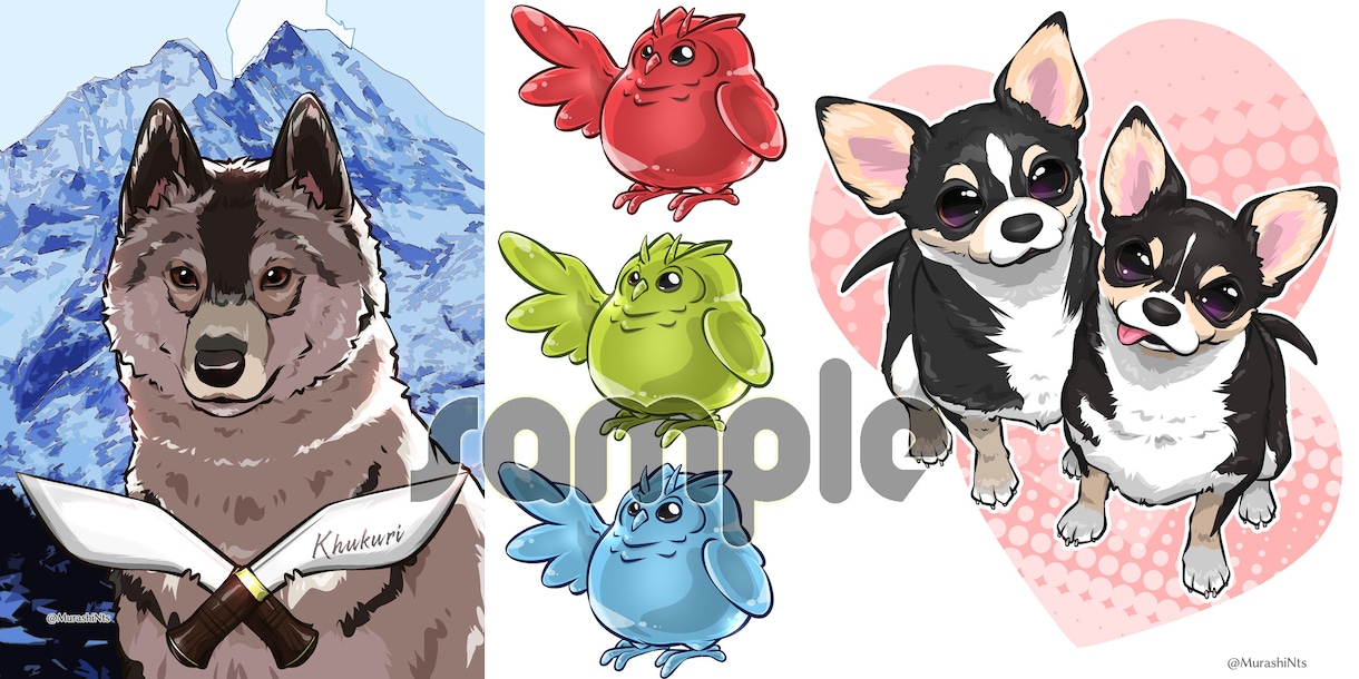 ペットや動物のポップなイラスト描きます 印刷向きの解像度（350dpi他）でイラストを提供します イメージ3