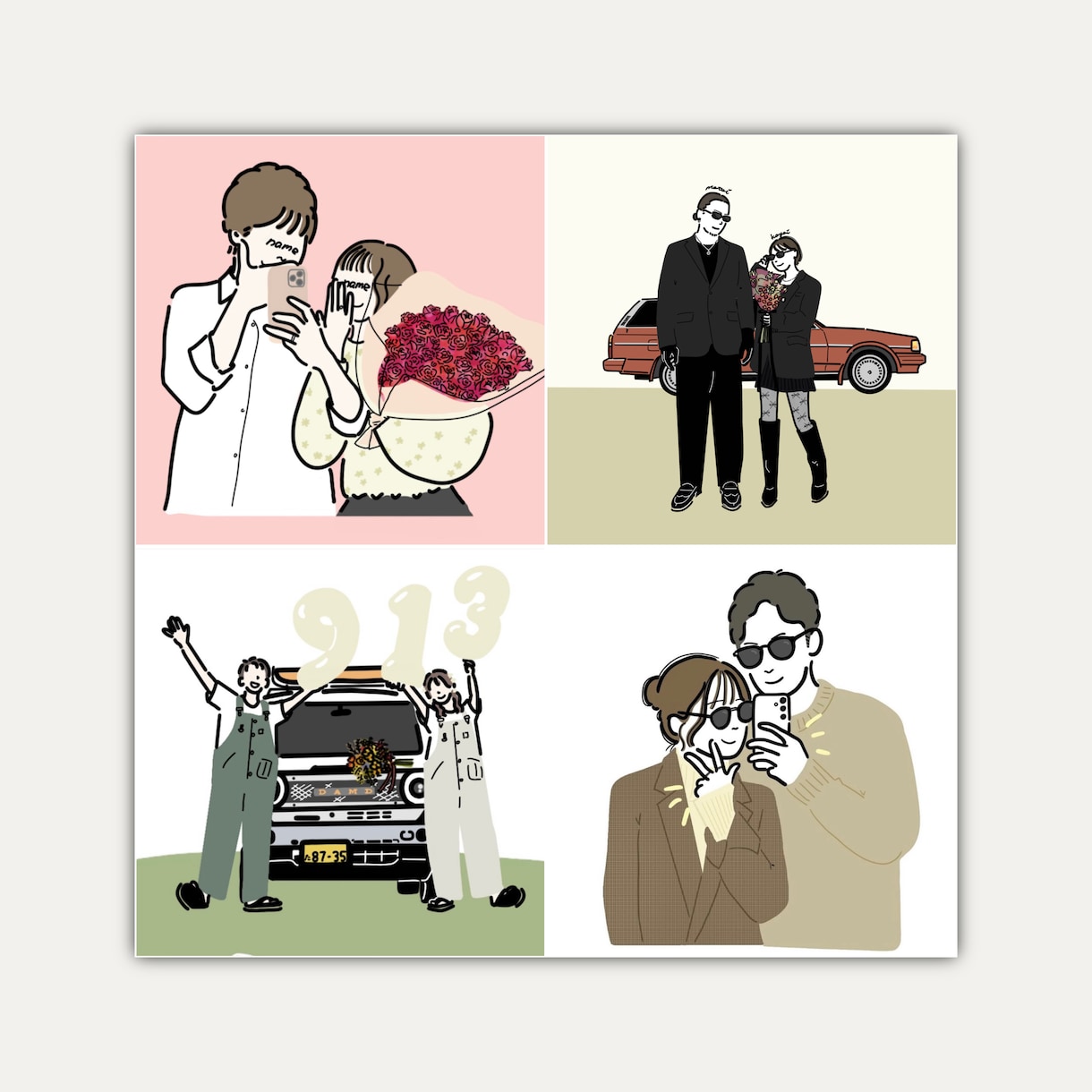 写真をそのままシンプルPOPな線画イラストにします 思い出の写真をいつまでも見返したくなるイラストに！ イメージ2