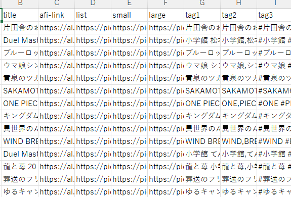 VBAでDMM・APIデータをCSV化します DMMのアフィリエイト　効率化　半自動化 イメージ3