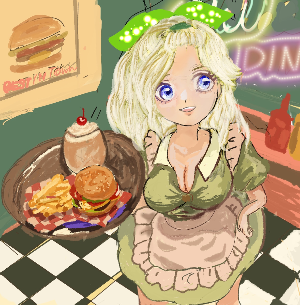 配信画面を華やかでエモい1枚絵描きます 夢かわ×レトロポップな絵を。初めての方でも、安心な二択で。 イメージ6