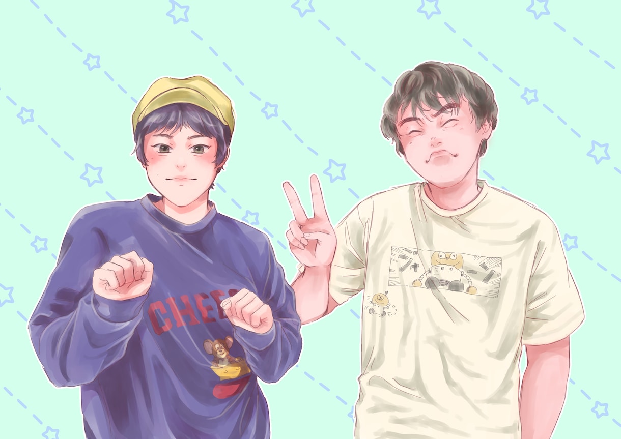 ポップで可愛く目を惹く似顔絵描きます あなたに合った絵柄で丁寧に仕上げます！ イメージ4