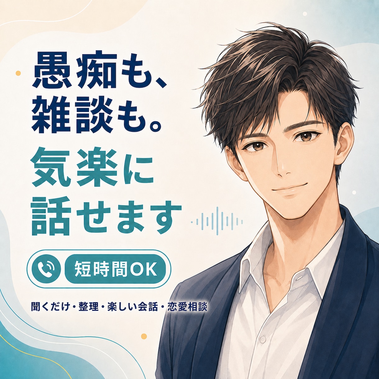 愚痴、雑談、相談、まとまらない話を気楽に聞きます 短時間OK｜聞き役だけでも・整理・温度感合わせます イメージ1
