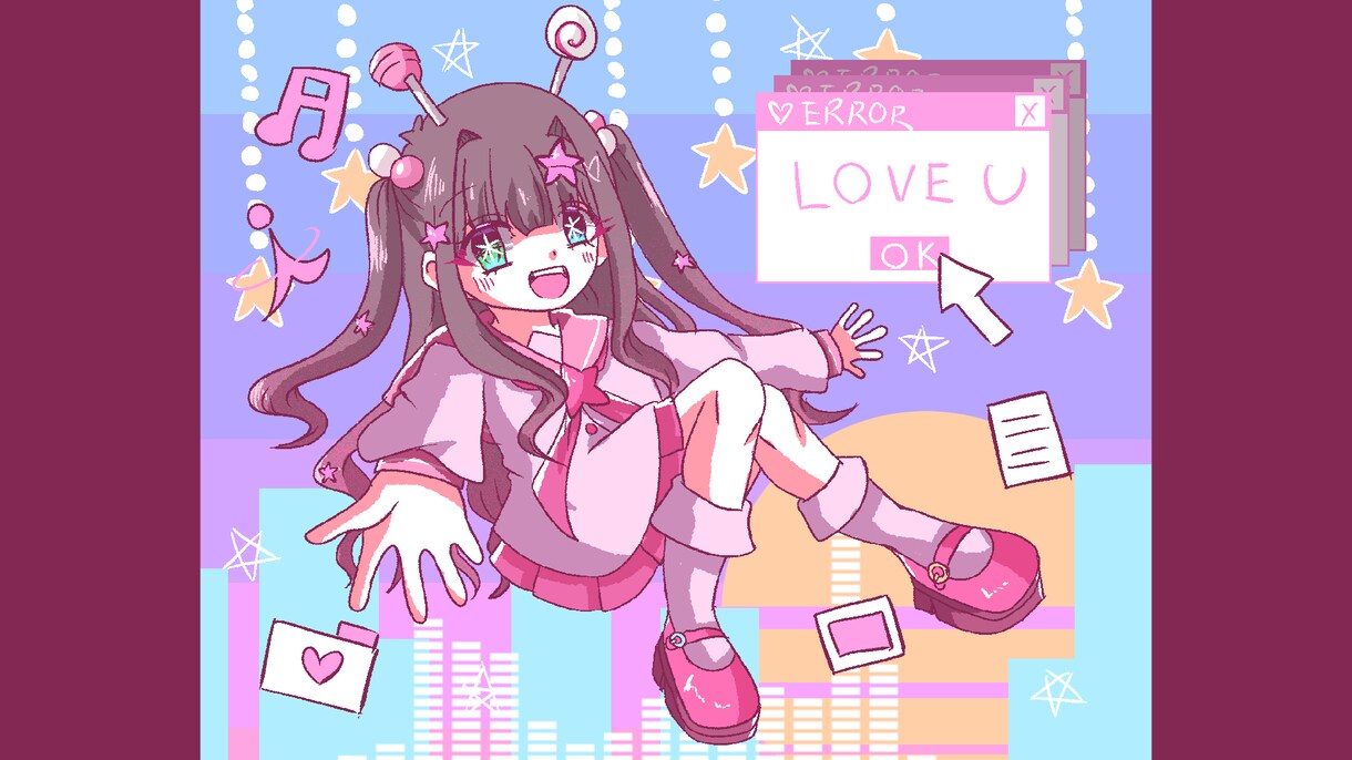 レトロで優しくて可愛いアニメ塗りの立ち絵描きます ゲームの立ち絵やTRPG、IRIAM用イラスト、グッズ用など イメージ6
