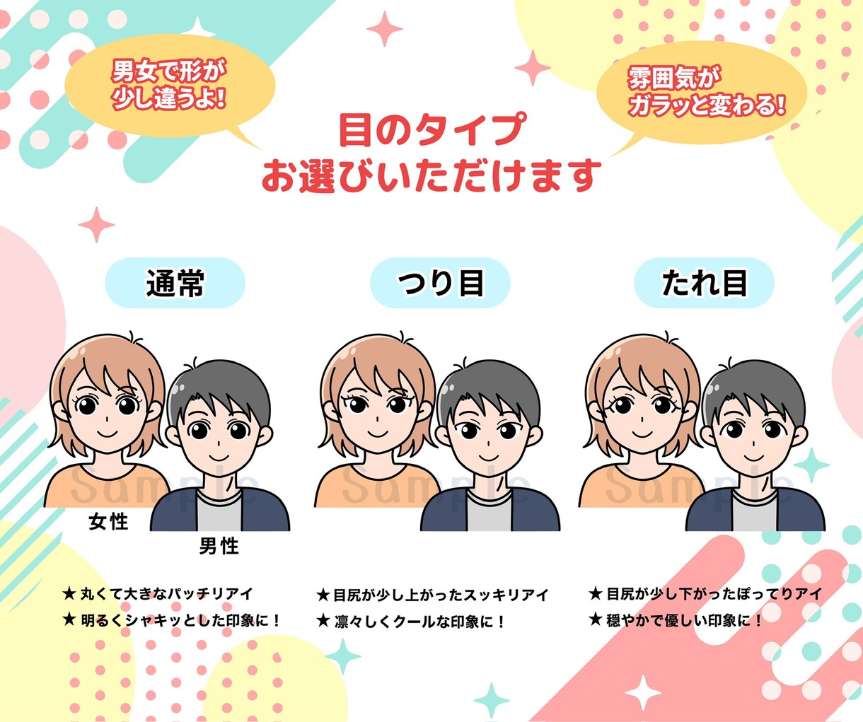 商用OK★喜怒哀楽表情5点 セット作成します SNSや吹き出しアイコンに♪バリエーション豊富で使い道多数！ イメージ2
