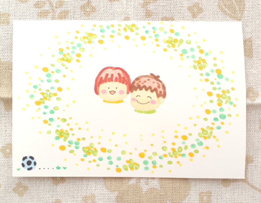 お子様のかわいい似顔絵をふんわり優しく描きます 優しい気持ちあふれる、絵本のようなふんわり似顔絵 イメージ1
