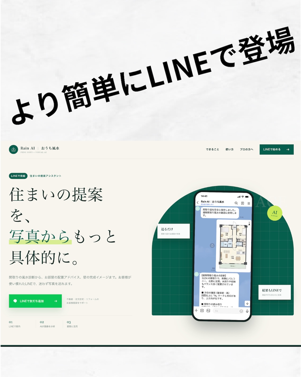 LINE×AIで業務を自動化しますます 見積・予約・受付・画像解析をLINEだけで イメージ2