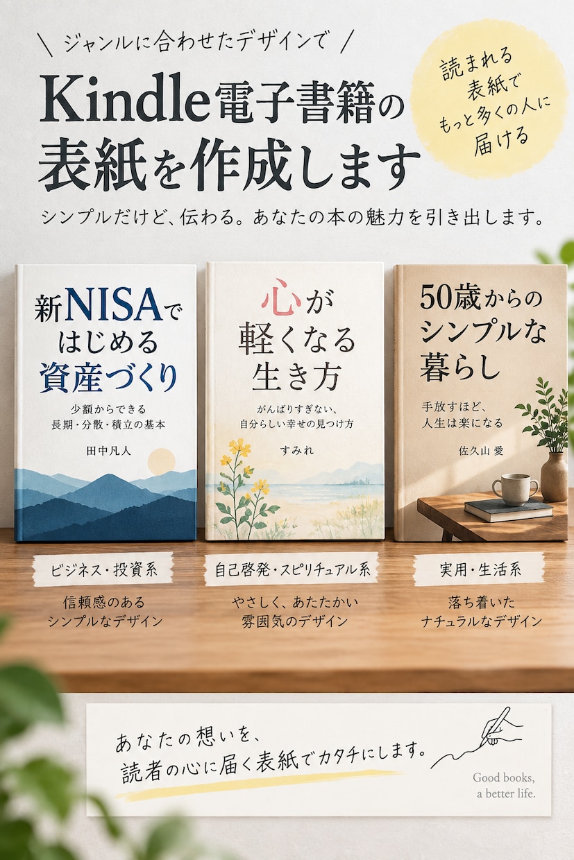 Kindle電子書籍の表紙を作成します 読まれる・伝わる表紙を丸投げで制作 イメージ2